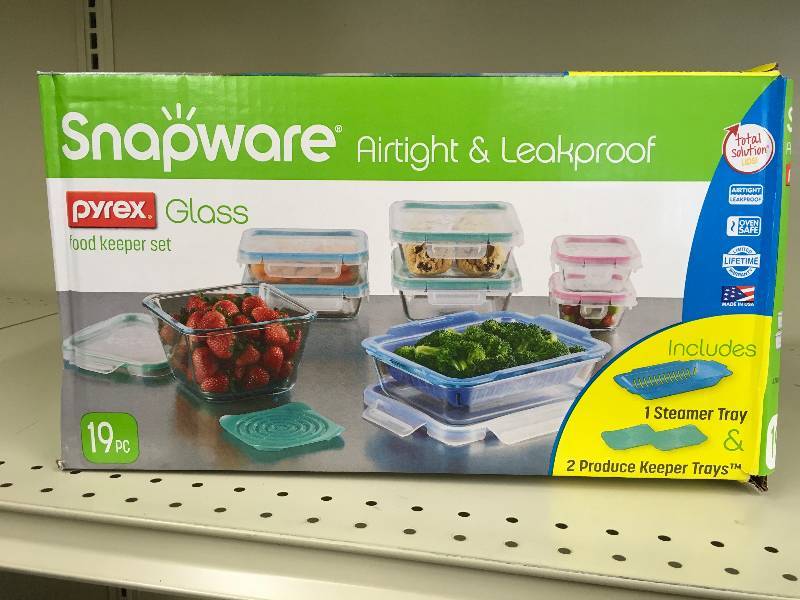 SNAPWARE GLASS 19PC, RETAIL $29.99