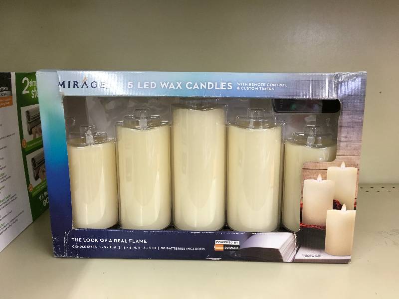 MIRAGE 5PC LED CANDLES, RETAIL $39.99