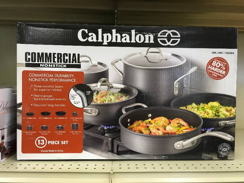 CALPHALON 13PC COOKWARE, RETAIL $199.99