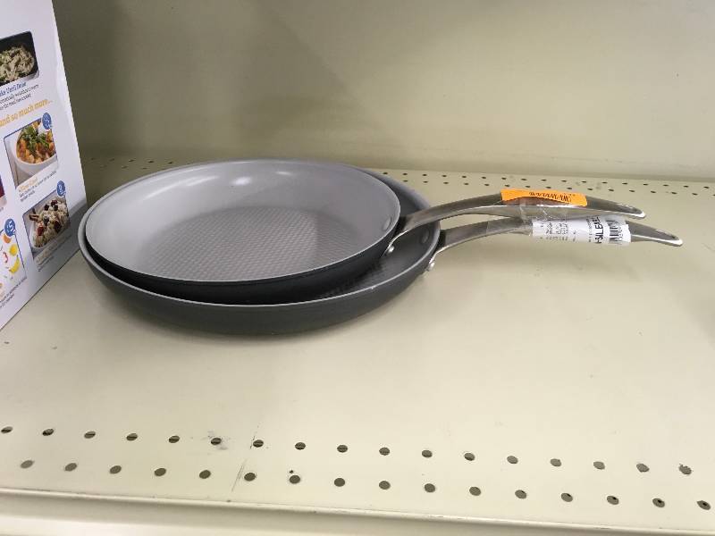 GREENPAN 2PC FRYPAN SET, RETAIL $39.99