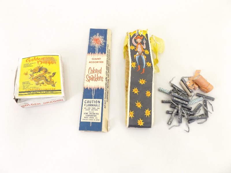 Lot of Vintage Firecrackers, and Sparklers&nbsp