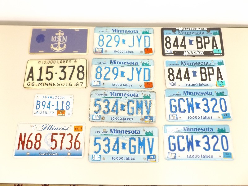 Lot of 12 License Plates