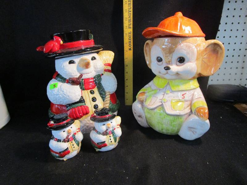 Treasure Craft USA Cookie Jar and Snowman Cookie Jar