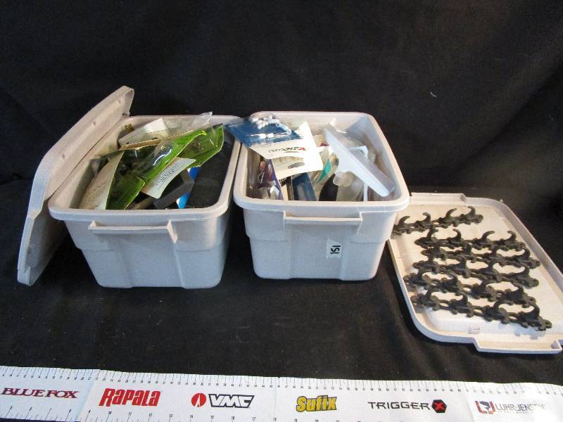 2 Rubbermades full of Misc and Painting Supplies