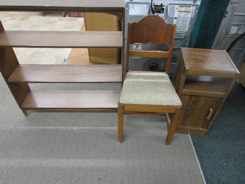 Book Shelf and 2 Chairs Sewing Chair and Night Stand