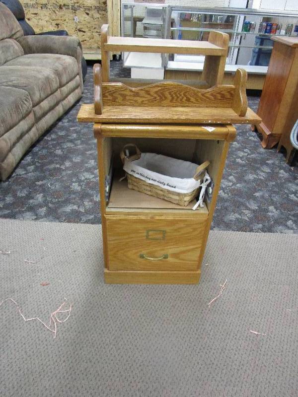 File Cabinet with basket, And Shelves Deco