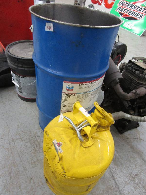 Justrite Safety Can-5 Gallon & Empty Chevron Barrel