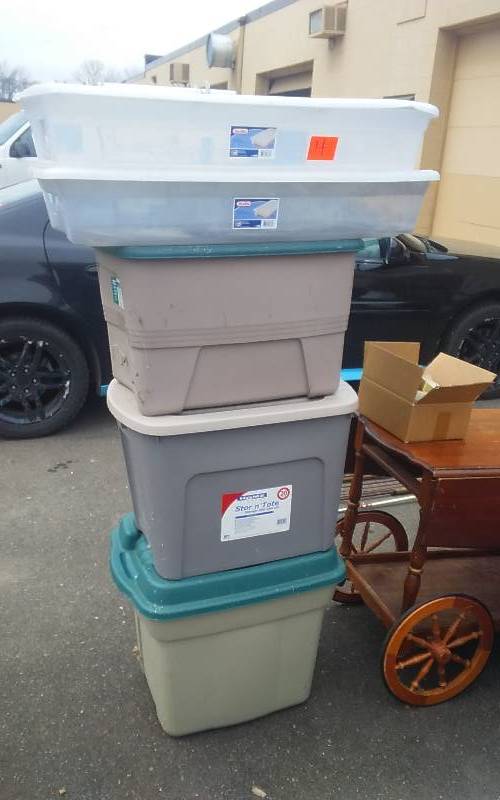 lot 4 image: Lot Of Assorted Tote Bins