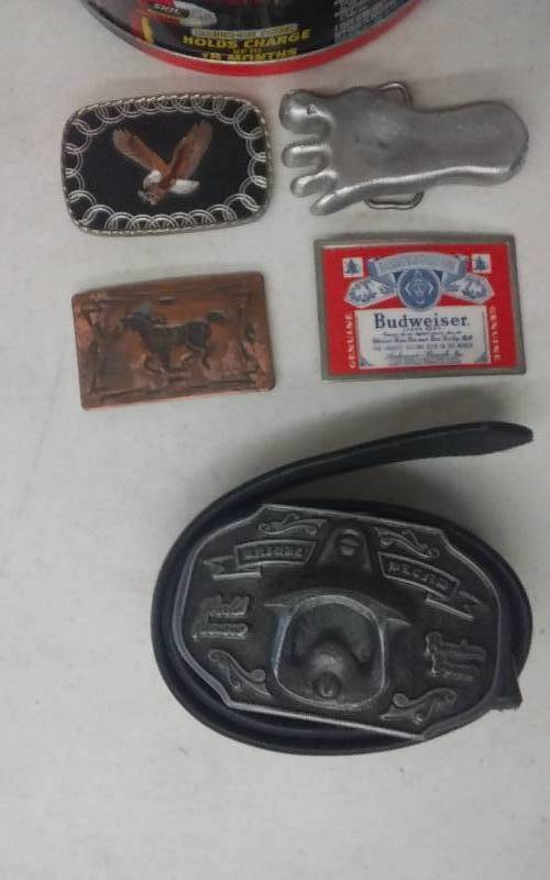 lot 36 image: 5-Belt Buckles, 1-Belt