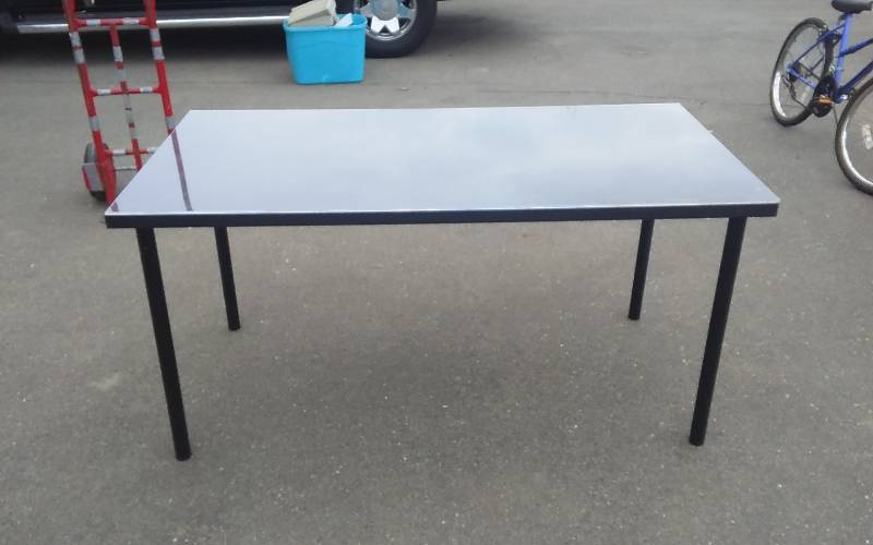 lot 41 image: 4-Ikea Tables With Plexiglass Tops 29 12 X 59