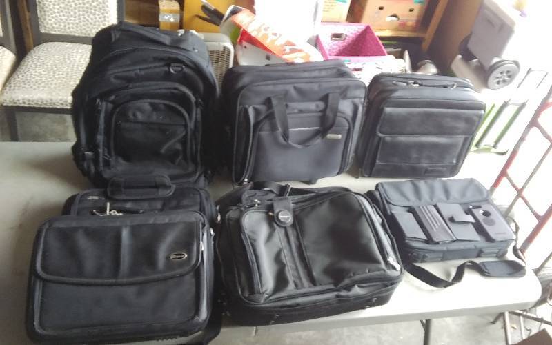 lot 50 image: Large Lot Of Back Packs, Rolling Brief Cases, Computer Bags, Phone Cases & Other Related