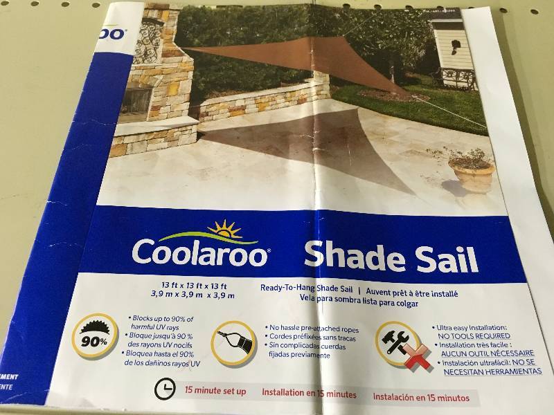 13 SHADE SAIL WROPES, RETAIL $19.89