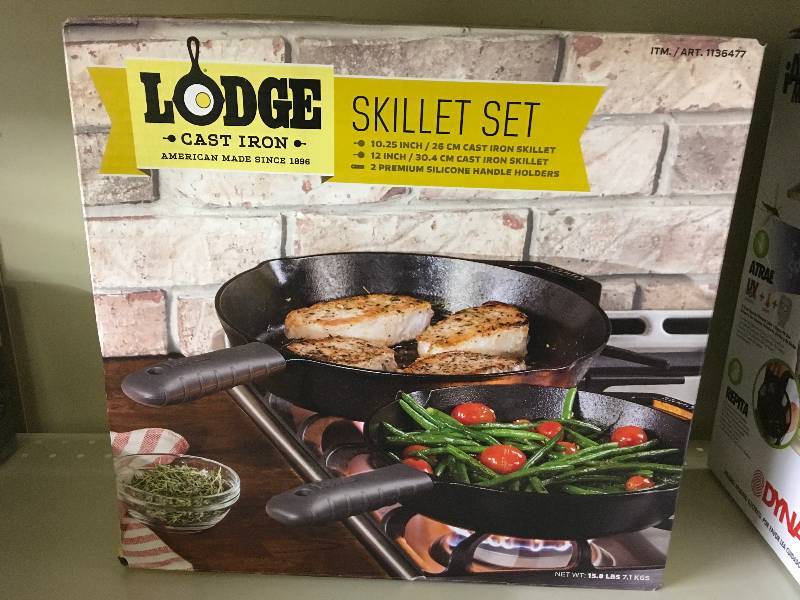 LODGE 2PC CAST IRON, MSRP $39.99