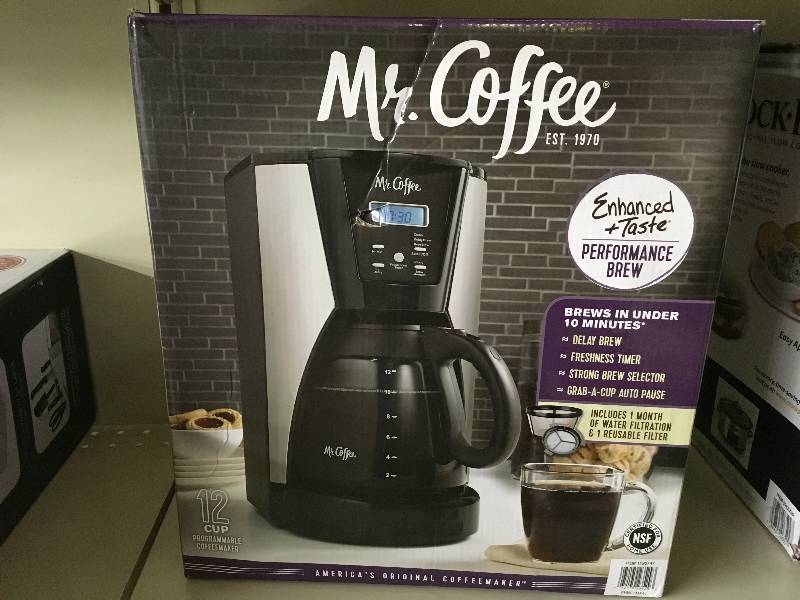 MR. COFFEE 12-CUP BREWER, RETAIL $29.99