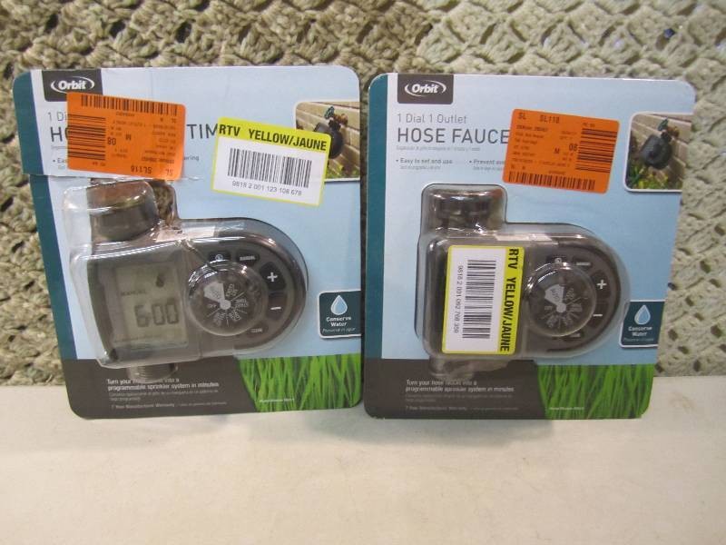 Lot of 2 Orbit Hose Faucet Timers O...