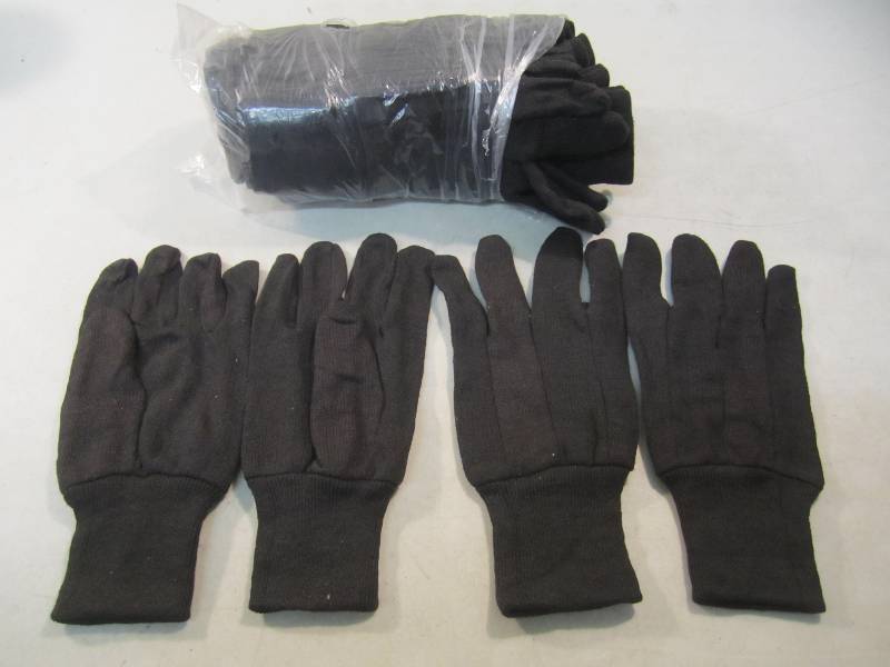 Pack of 12 Pair Brown Cloth Work Gl...