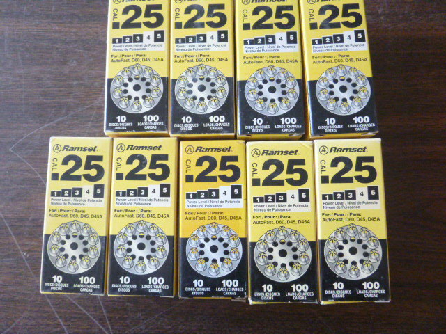 9 Boxes of Ramset .25 Cal. #4 Loads