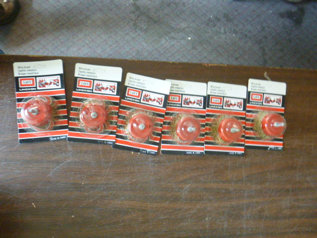 6 Hawk Brass Wire Brushes for Drill