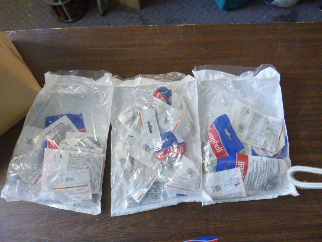 30 Bags of Campbell Wire Rope Clips and Thimbles