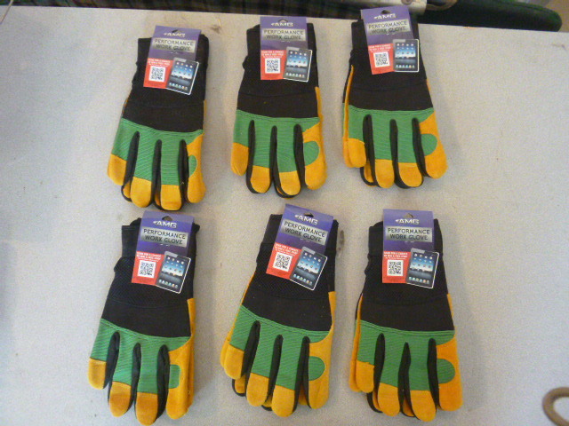 6 Pair of AMG Work Gloves