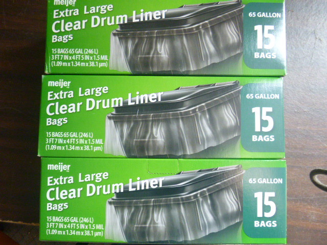 3 Boxes of Meijer Extra Large Clear Drum Liners