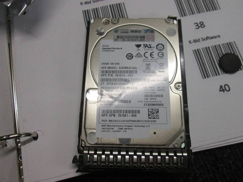 lot 38 image: HP 300 gb  hard drive untested...