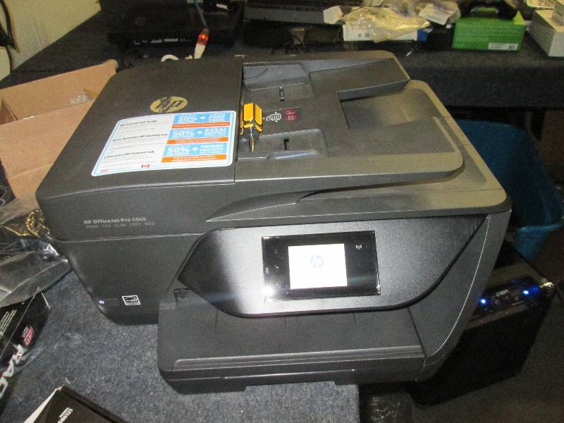 lot 64 image: HP officejet 6968 powers on brooken...