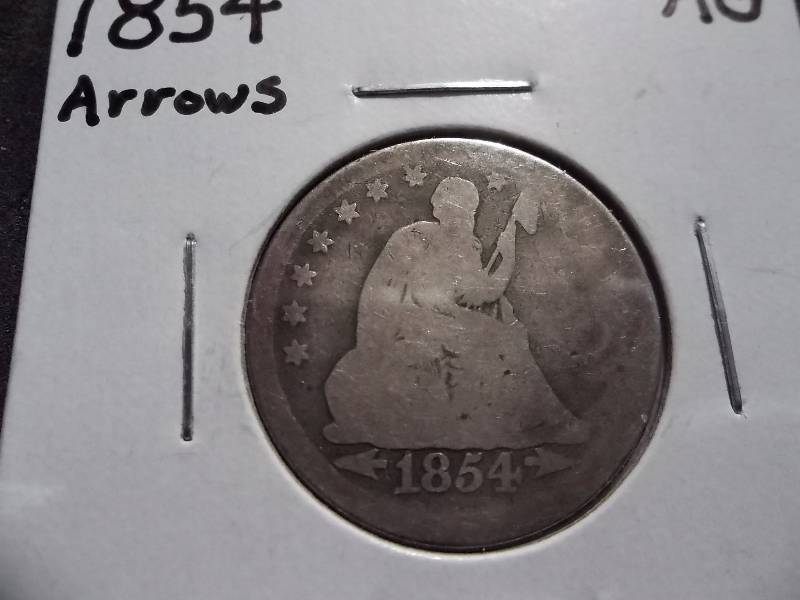 1854 Seated Liberty Quarter With Arrows