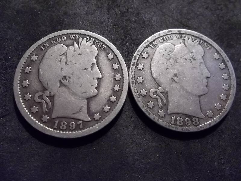 1897, 1898 Barber Quarters