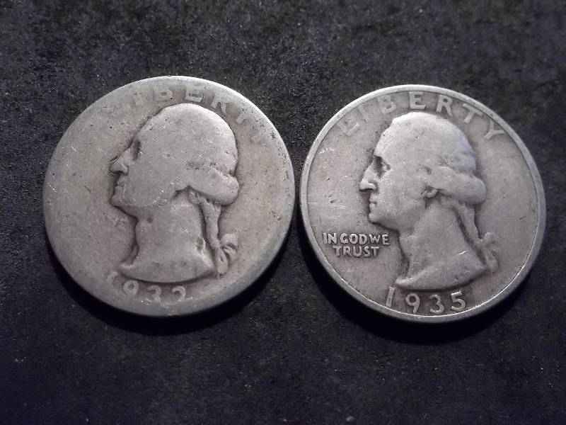 1932, 1935 D Washington Quarters