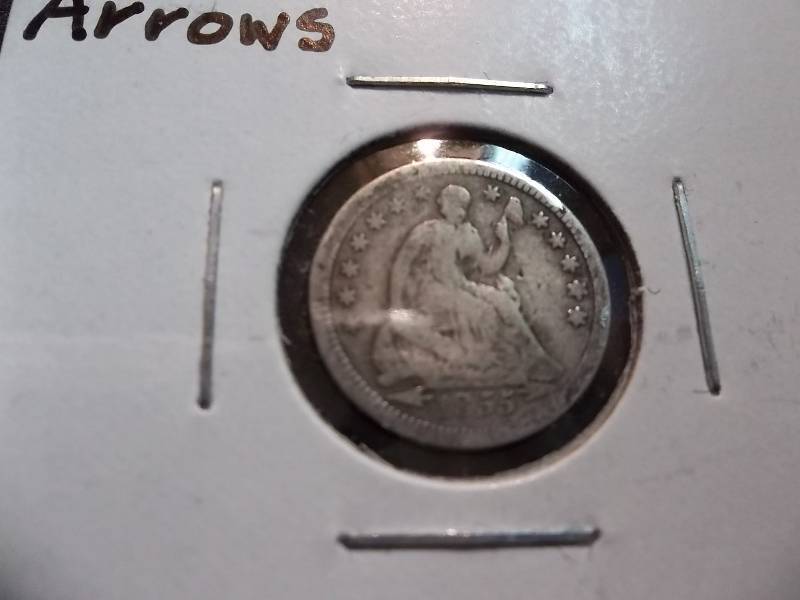 1855 Seated Half Dime With Arrows