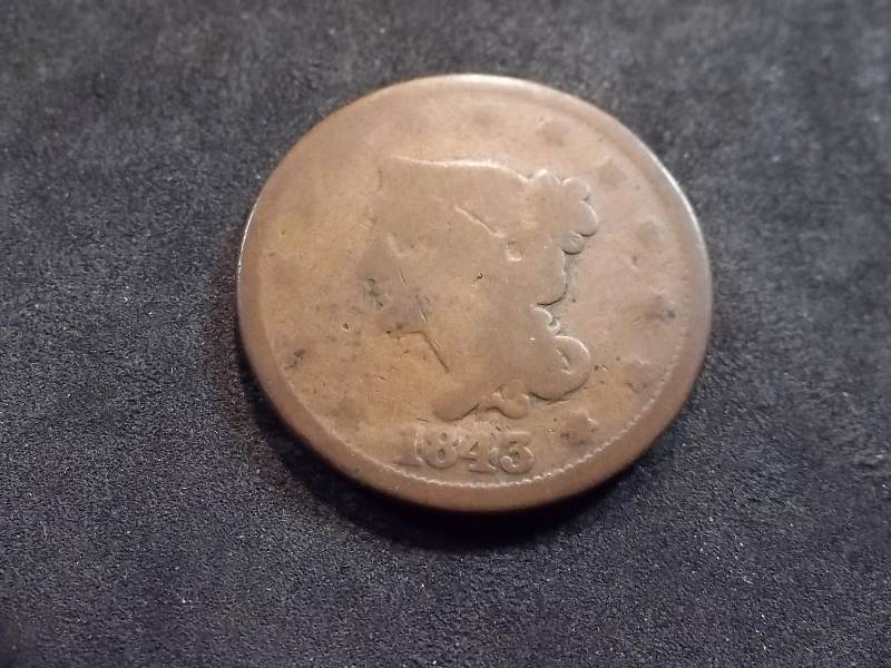 1843 Large Cent Petite Head Large Letters