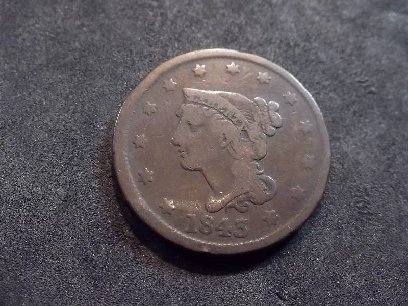 1843 Large Cent Petite Head Small Letters