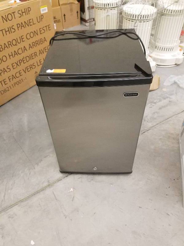 lot 93 image: 2.1 cu. ft. Upright Freezer with Lock in Stainless Steel