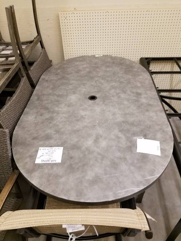 lot 138 image: Grey patio table with chairs