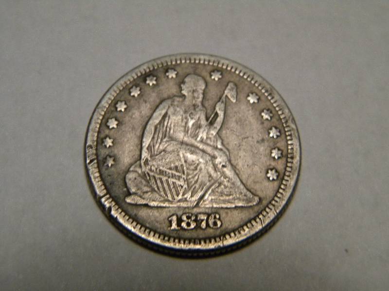 1876 Seated Liberty Silver Quarter
