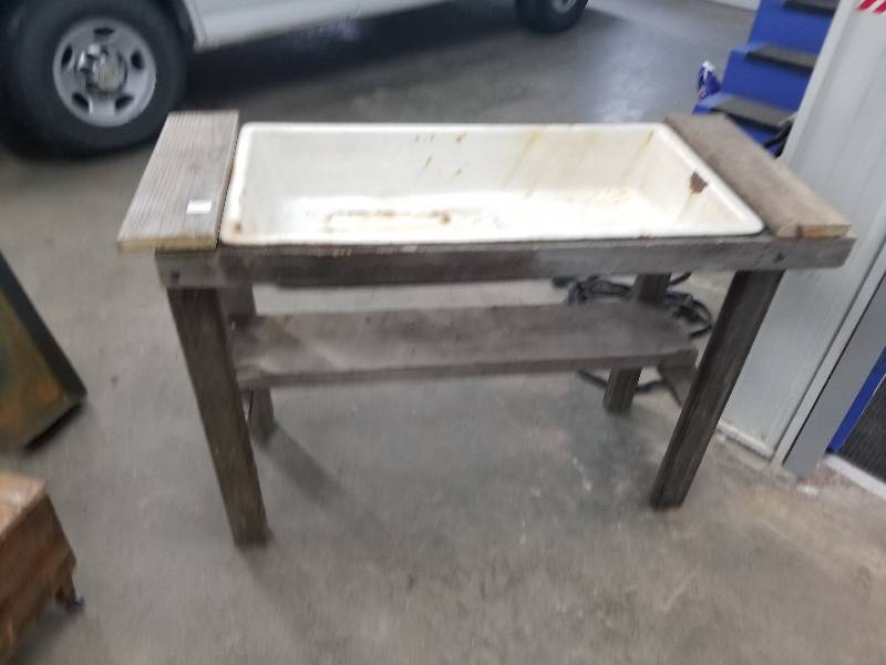 Cast Iron Sink on Wood Frame