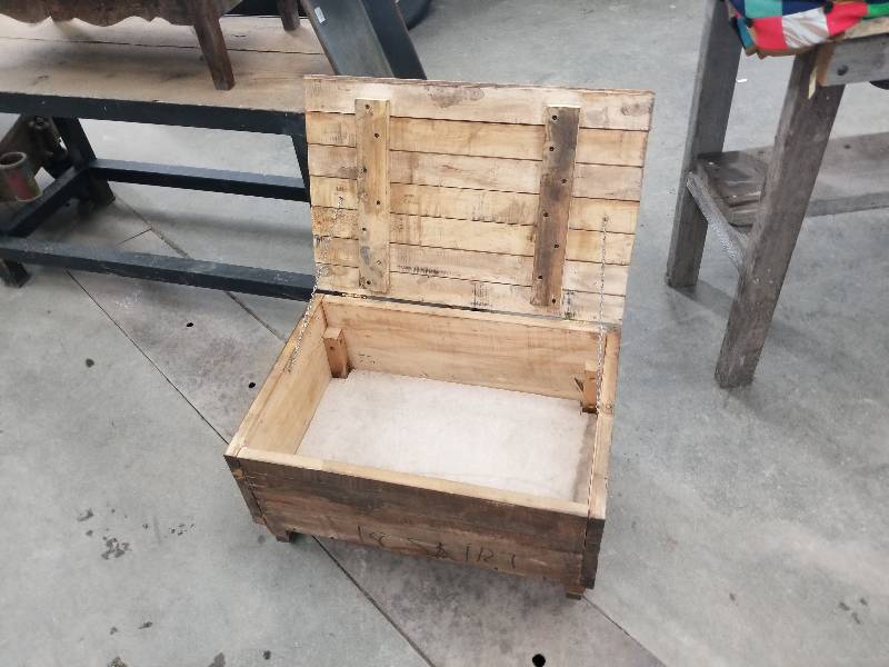 Wooden box on wheels