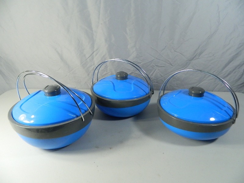 3 New Matching Bowls with Lids