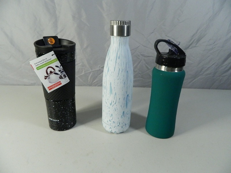 3 New Metal Water Bottles