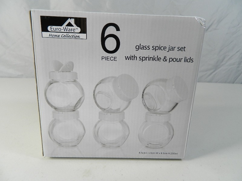 New 6 Pc Spice Jar Set