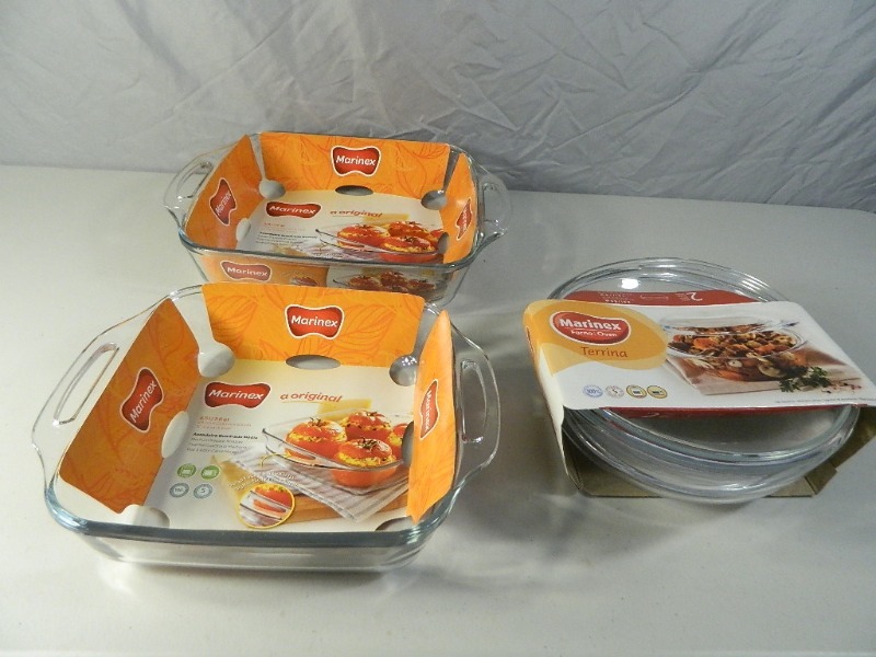 3 New Glass Baking Dishes