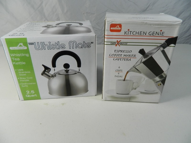New Whistling Tea Kettle and New Espresso Coffee Maker