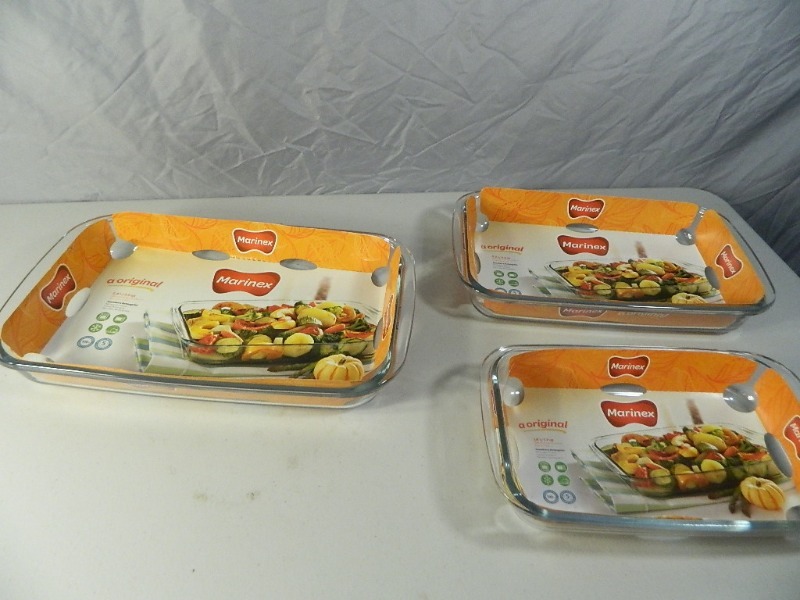 3 New Glass Baking Pans