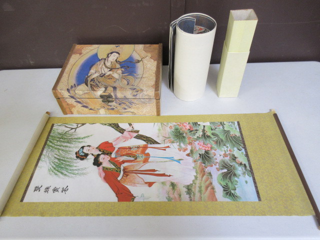 lot 519 image: ASIAN SCROLL, ART AND DECORATED BOX