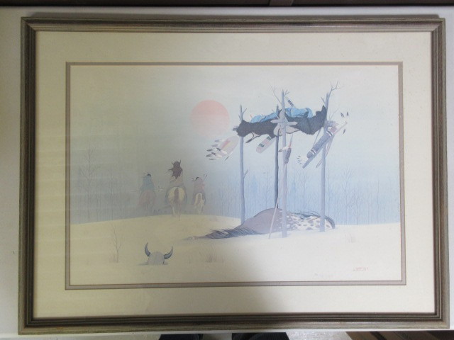 lot 548 image: NATIVE AMERICAN ART PRINT BY VAN