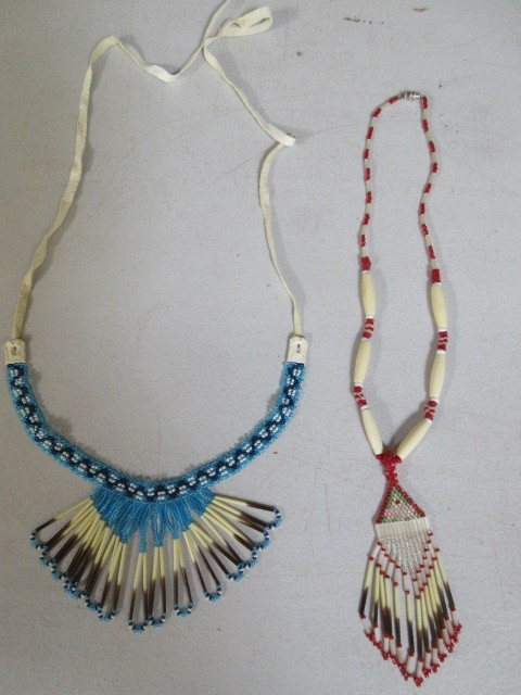 lot 560 image: HAND BEADED CHOKERS