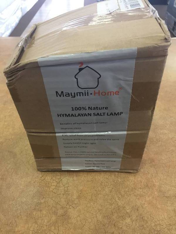 lot 27 image: New, in box MaymiiHome Large Natural Himalayan Rock Salt Lamp