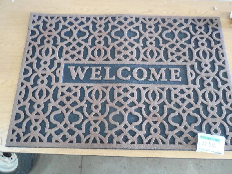 lot 44 image: TrafficMASTER Geo Welcome Brown 24 in. x 36 in. Door Mat