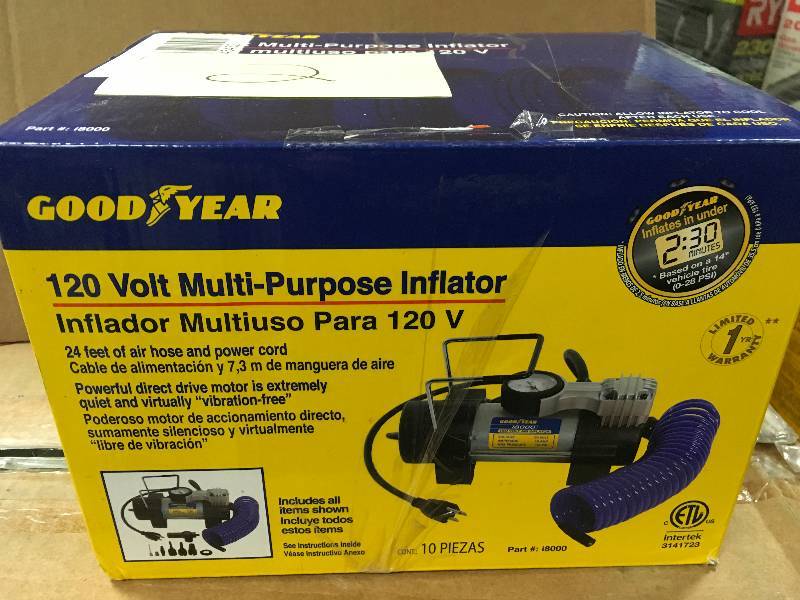 Goodyear 120 Volt Multi-Purpose Inflator New